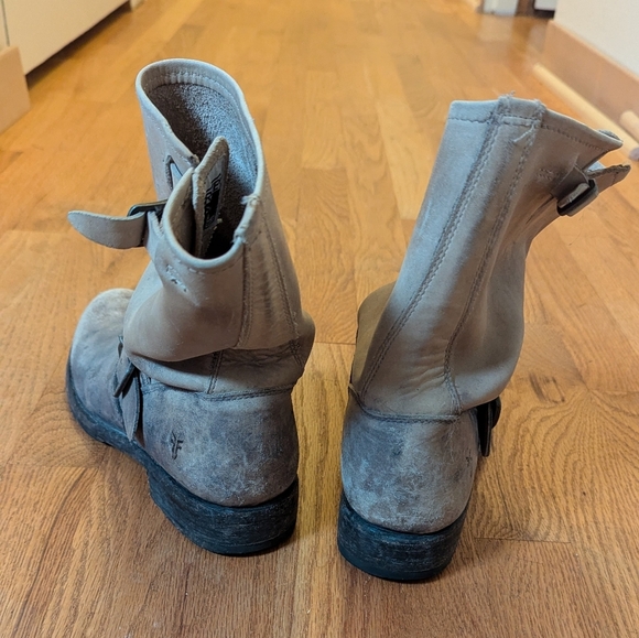 Frye Leather Combat/Moto Boots - Size 8.5B - Picture 3 of 9